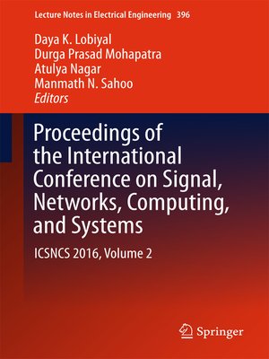 cover image of Proceedings of the International Conference on Signal, Networks, Computing, and Systems